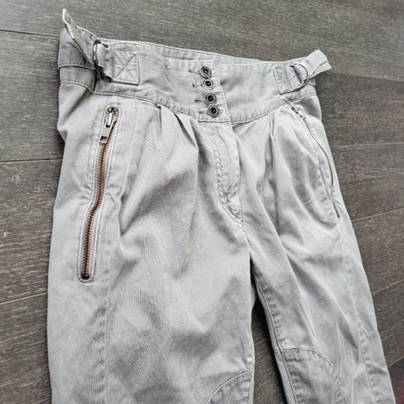 French Connection Denim Button Zipped Carrot Pants Joggers - Picture 3 of 9